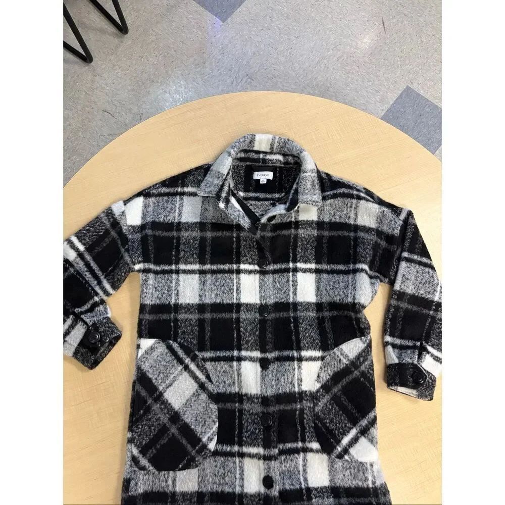 Evereve Long Plaid Jacket